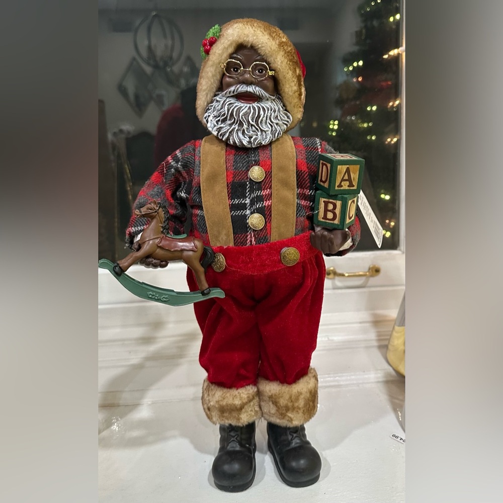 18” Black Toy Maker Santa Figurine CVS